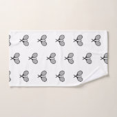 Minimalistische zwart & wit elegante tennisrackets bad handdoek (Handdoek)