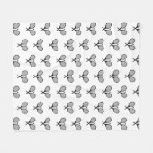 Minimalistische zwart & wit elegante tennisrackets fleece deken (Voorkant (Horizontaal))