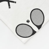 Minimalistische zwart & wit elegante tennisrackets fleece deken (Hoek)