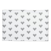 Minimalistische zwart & wit elegante tennisrackets kussensloop (Achterkant-Links)