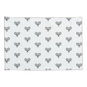 Minimalistische zwart & wit elegante tennisrackets kussensloop (Achterkant-Rechts)