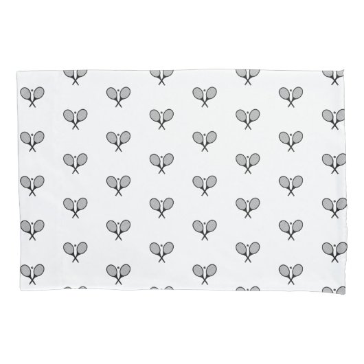 Minimalistische zwart & wit elegante tennisrackets kussensloop (Voorkant-Links)