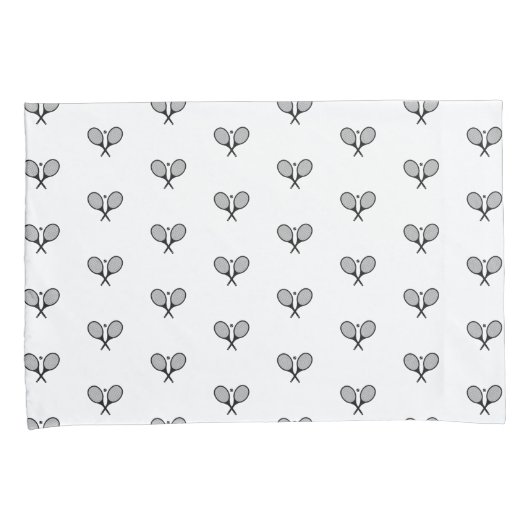 Minimalistische zwart & wit elegante tennisrackets kussensloop (Voorkant-Rechts)