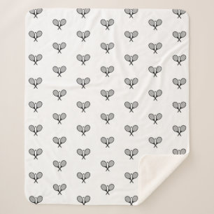 Minimalistische zwart & wit elegante tennisrackets sherpa deken