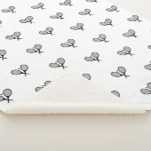 Minimalistische zwart & wit elegante tennisrackets sherpa deken (3/4)