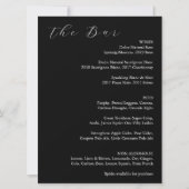 Minimalistische Zwart & Wit Elegante Trouwbarmenu Feestdagenkaart (Voorkant)