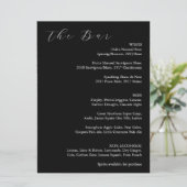 Minimalistische Zwart & Wit Elegante Trouwbarmenu Feestdagenkaart (Staand voorkant)