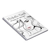 Minimalistische zwart-wit elegante vrouwelijke mak notitieboek (Rechterzijde)