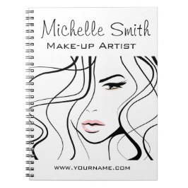 Minimalistische zwart-wit elegante vrouwelijke mak notitieboek