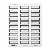 Minimalistische zwart-wit etiket (Full Sheet)