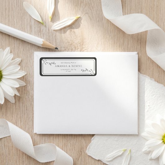 Minimalistische zwart-wit etiket