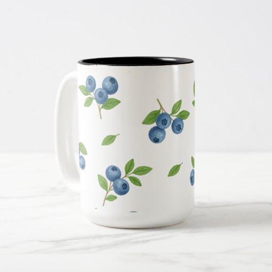 Minimalistische zwart-wit Floral Line Art Mok (Voorkant links)