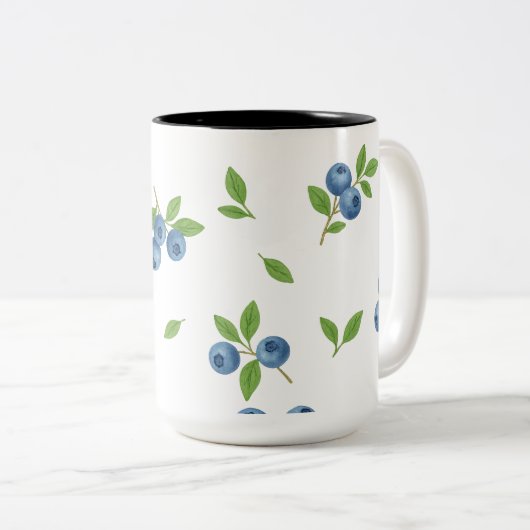 Minimalistische zwart-wit Floral Line Art Mok (Voorkant rechts)