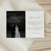 Minimalistische zwart-wit foto bruiloft Elopement Aankondiging