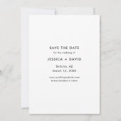Minimalistische zwart-wit foto bruiloft save the date (Achterkant)