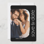 Minimalistische zwart-wit foto de datum opslaan save the date (Voorkant)
