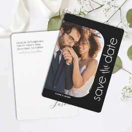 Minimalistische zwart-wit foto de datum opslaan save the date