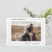 Minimalistische zwart-wit foto Kerstmis Feestdagenkaart (Staand voorkant)