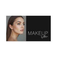 Minimalistische Zwart-Wit Foto Make-up Visitekaart