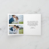 Minimalistische zwart-wit foto moderne bruiloft bedankkaart (Binnen)