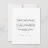 Minimalistische zwart-wit foto moderne bruiloft bedankkaart (Achterkant)