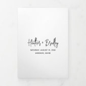 Minimalistische zwart-wit foto moderne bruiloft drieluik uitnodiging (Cover)