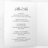 Minimalistische zwart-wit foto moderne bruiloft drieluik uitnodiging (Binnenzijde eerst)