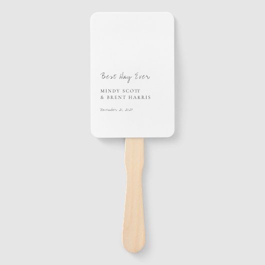 Minimalistische zwart-wit foto moderne bruiloft handwaaier (Voorkant)