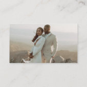 Minimalistische zwart-wit foto moderne bruiloft informatiekaartje (Achterkant)