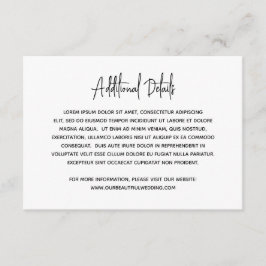 Minimalistische zwart-wit foto moderne bruiloft informatiekaartje