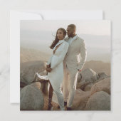 Minimalistische zwart-wit foto moderne bruiloft kaart (Achterkant)