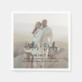 Minimalistische zwart-wit foto moderne bruiloft servet (Voorkant)