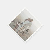 Minimalistische zwart-wit foto moderne bruiloft servet (Hoek)