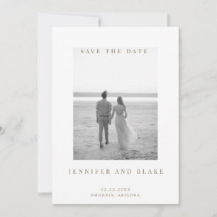 Minimalistische zwart-wit foto QR-code Save the Da Date