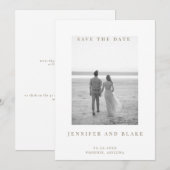 Minimalistische zwart-wit foto QR-code Save the Da Date (Voorkant / Achterkant)