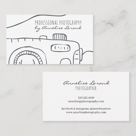 Minimalistische zwart-wit fotograaf visitekaartje (Voorkant / Achterkant)