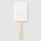 Minimalistische zwart-wit fotomodern bruiloft handwaaier (Voorkant)