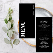 Minimalistische zwart-wit gedurfde moderne bruilof menu