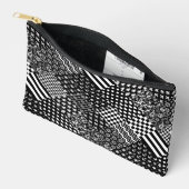 Minimalistische zwart-wit gemengde patroon stijl etui (Open)