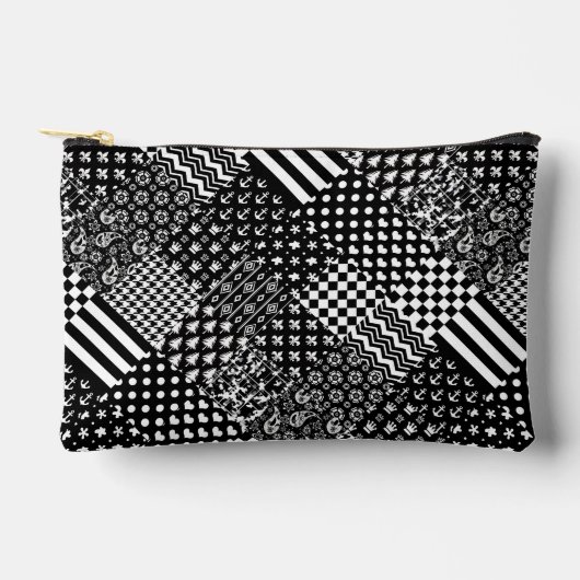 Minimalistische zwart-wit gemengde patroon stijl etui (Voorkant)