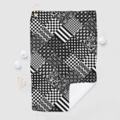Minimalistische zwart-wit gemengde patroon stijl golfhanddoek (Insitu)