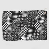 Minimalistische zwart-wit gemengde patroon stijl golfhanddoek (Horizontaal)