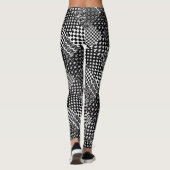Minimalistische zwart-wit gemengde patroon stijl leggings (Achterkant)