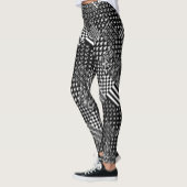 Minimalistische zwart-wit gemengde patroon stijl leggings