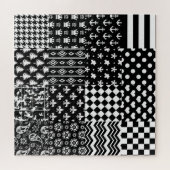 Minimalistische zwart-wit gemengde patroon stijl legpuzzel (Horizontaal)