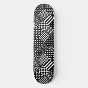 Minimalistische zwart-wit gemengde patroon stijl persoonlijk skateboard