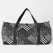 Minimalistische zwart-wit gemengde patroon stijl plunjezak (Achterkant)