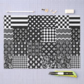 Minimalistische zwart-wit gemengde patroon stijl tissuepapier (Craft)