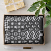 Minimalistische zwart-wit gemengde patroon stijl tissuepapier (Geschenk)