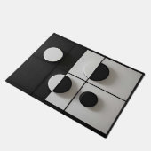 Minimalistische Zwart-Wit Geometrische Abstracte K Deurmat (Schuin)